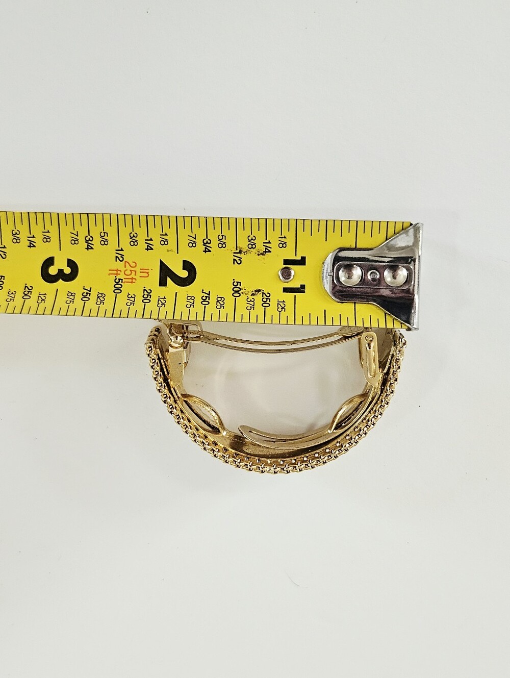 Vintage Kirks Folly Gold Tone Metal Woven Mesh Domed Textured Hair Clip Barrette - Picture 10 of 10